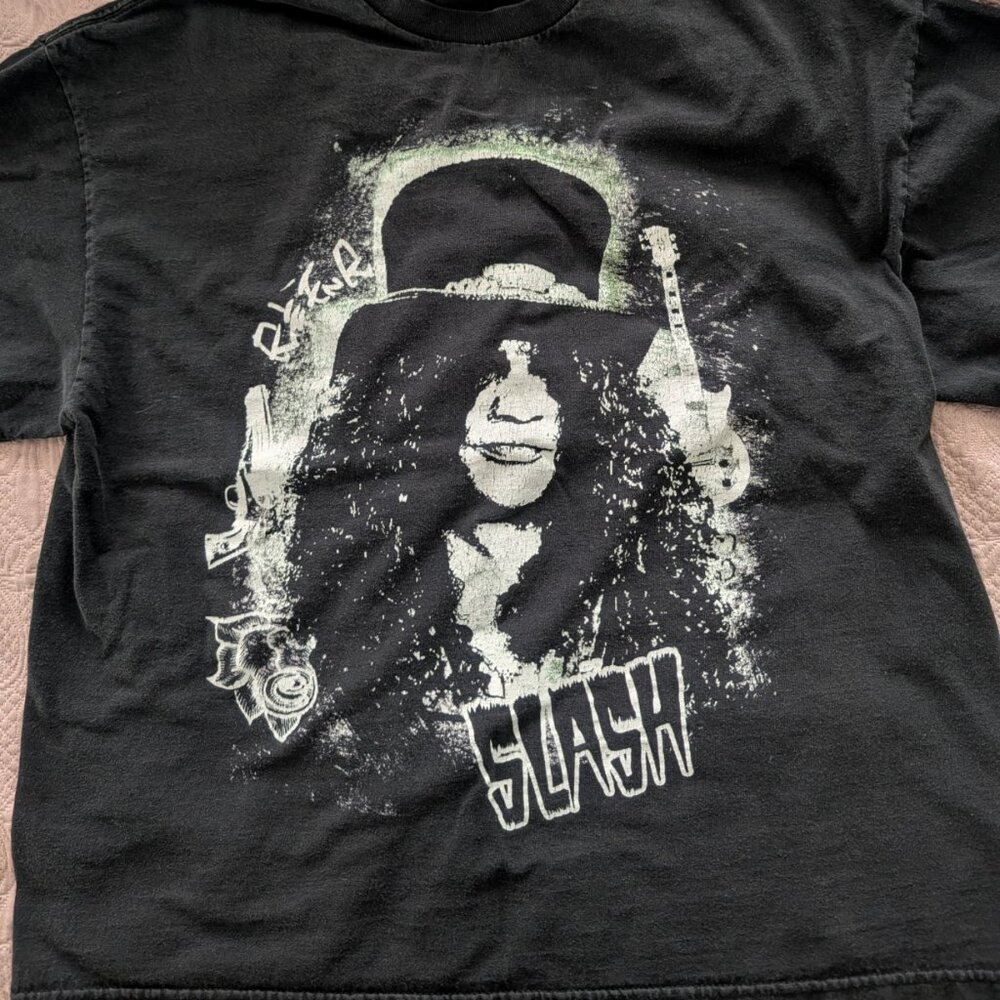 Slash (Guitarist) black & white T-shirt size XL